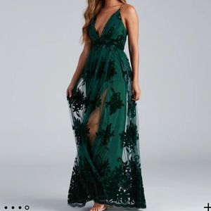 Formal Flocked Velvet Dress